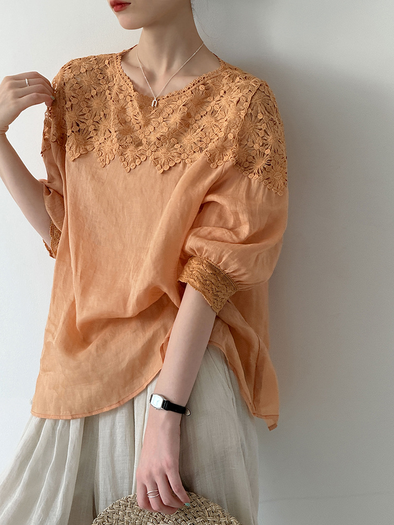 Women'S Fashion Spring Summer 2026 - 2026 Women Summer 100% Linen Blouses