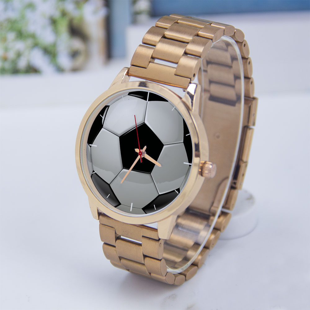 Women'S Fashion Quartz Watch - Football Soccer Design Fans Silver Man