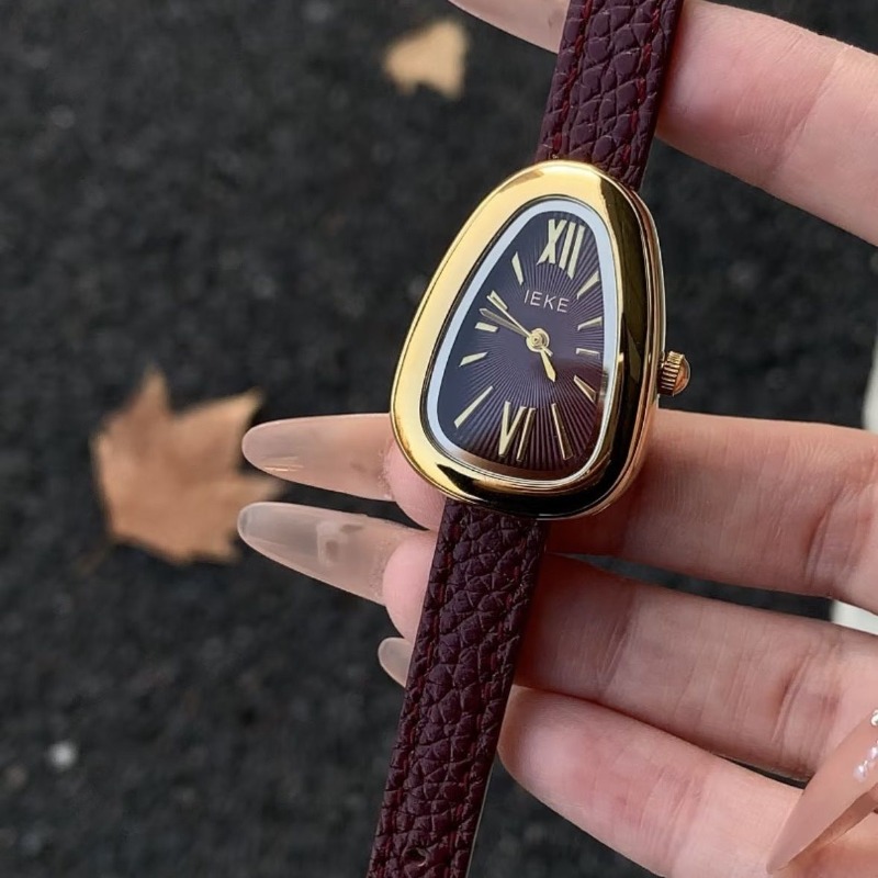 Women'S Fashion Quartz Watch - LEKE Ankola Red Vintage Fashion Snakehead