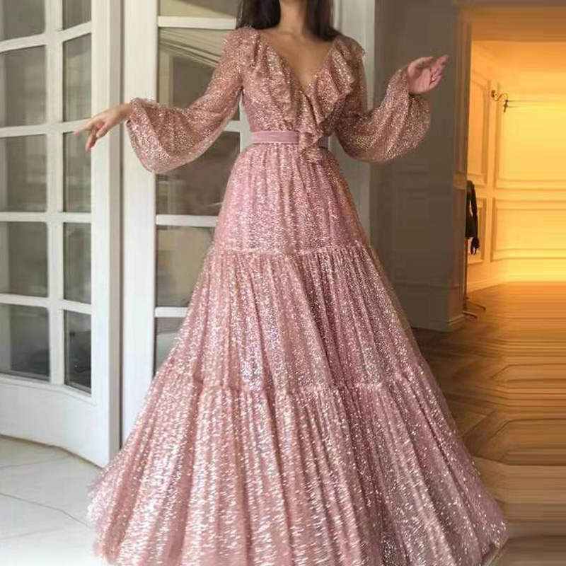 Women'S Fashion Gilded Age - Fashion Mesh Gilded Long Sleeve Swing