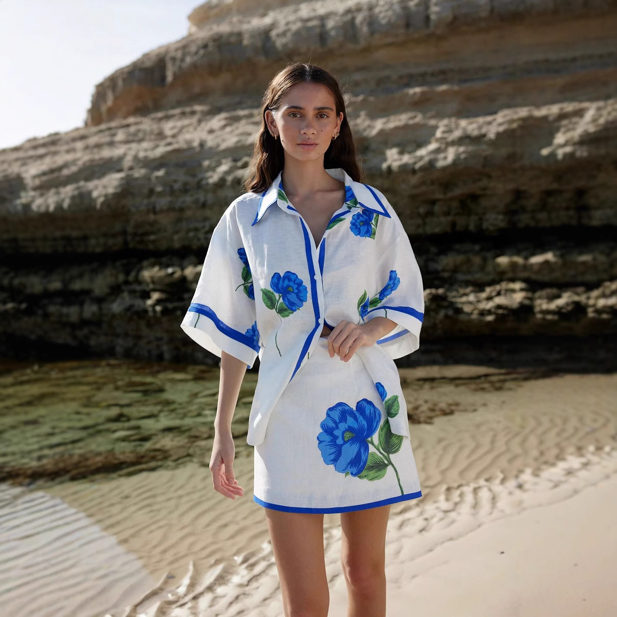 Women's Casual Print Single Br - Printed Wrap Skirt 评论和价格