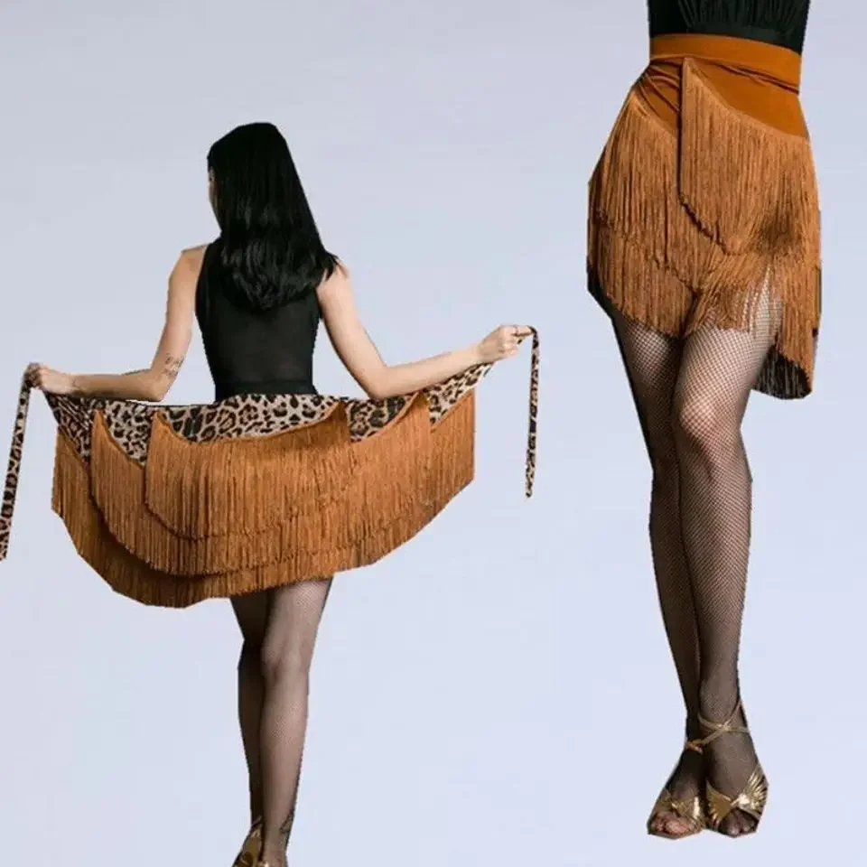 Latin Dance Skirt Leopard Prin - Printed Wrap Skirt 评论和价格