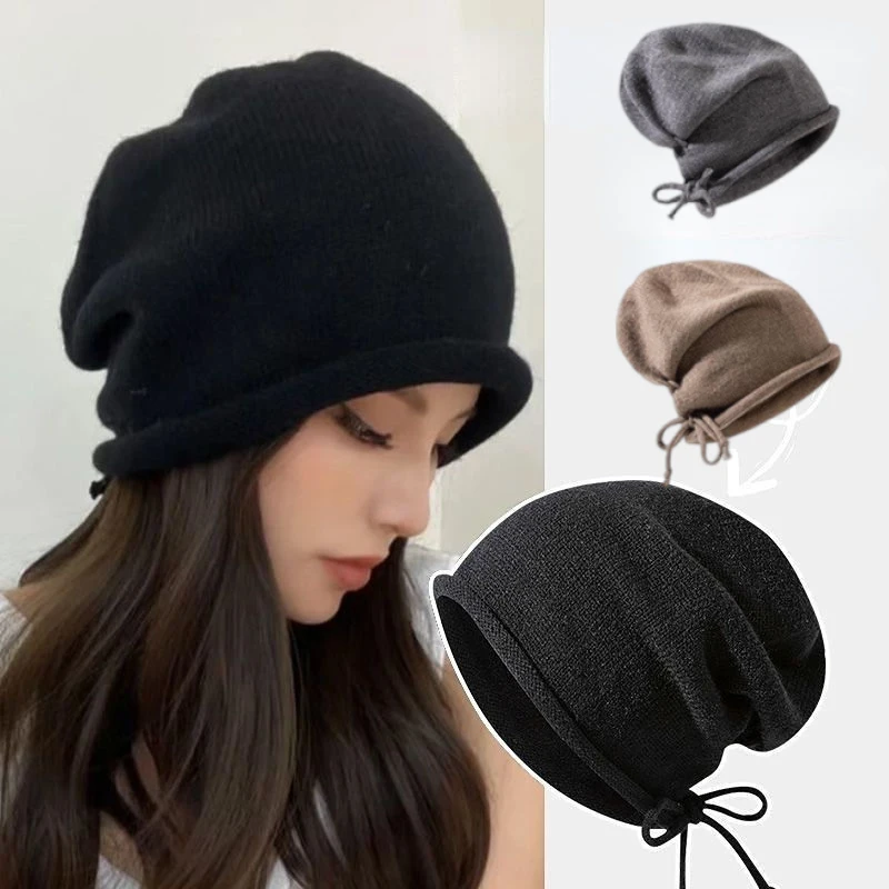 Knitted Bonnet Hoods Female Wi - Women'S Fashion Hats 评论和价格
