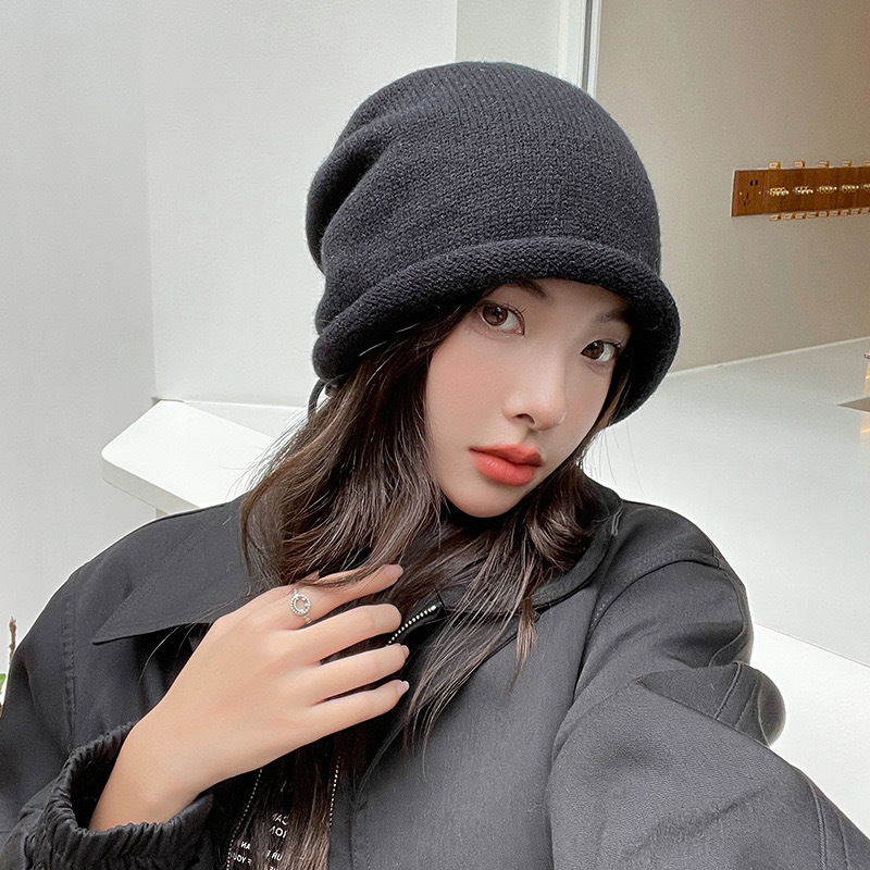 Knitted Bonnet Hoods Female Wi - Women'S Fashion Hats 评论和价格