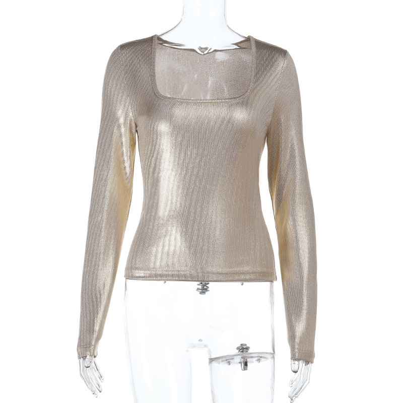 Women Metal Gilding Slim Fit T - Women'S Fashion Gilded Age 评论和价格