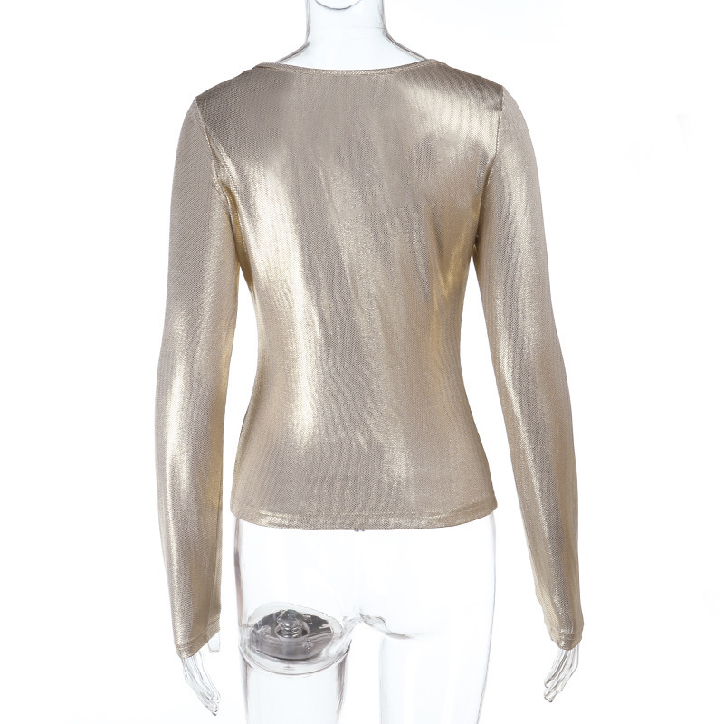 Women Metal Gilding Slim Fit T - Women'S Fashion Gilded Age 评论和价格