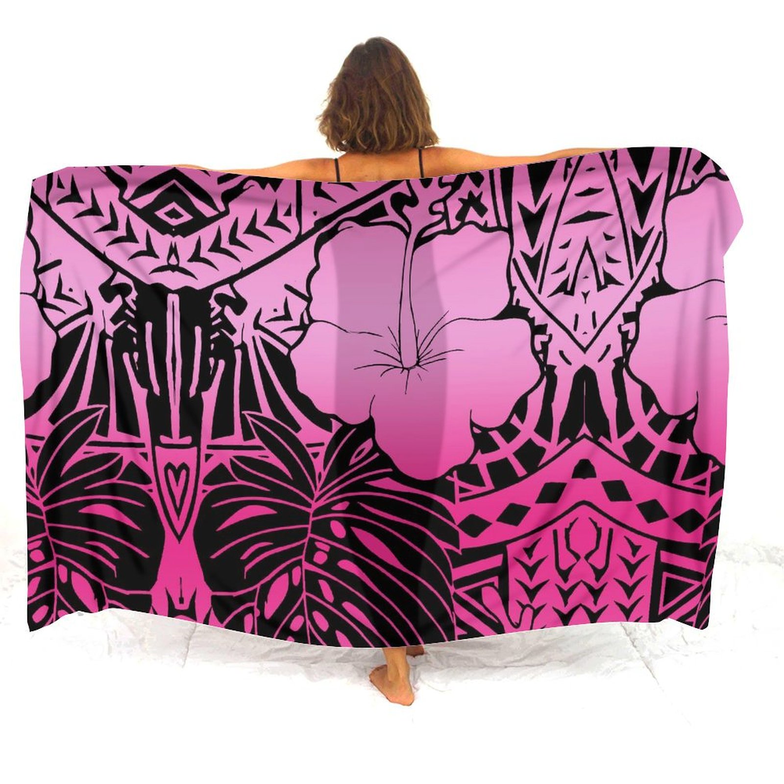 Customizable Polynesian Floral - Printed Wrap Skirt 评论和价格