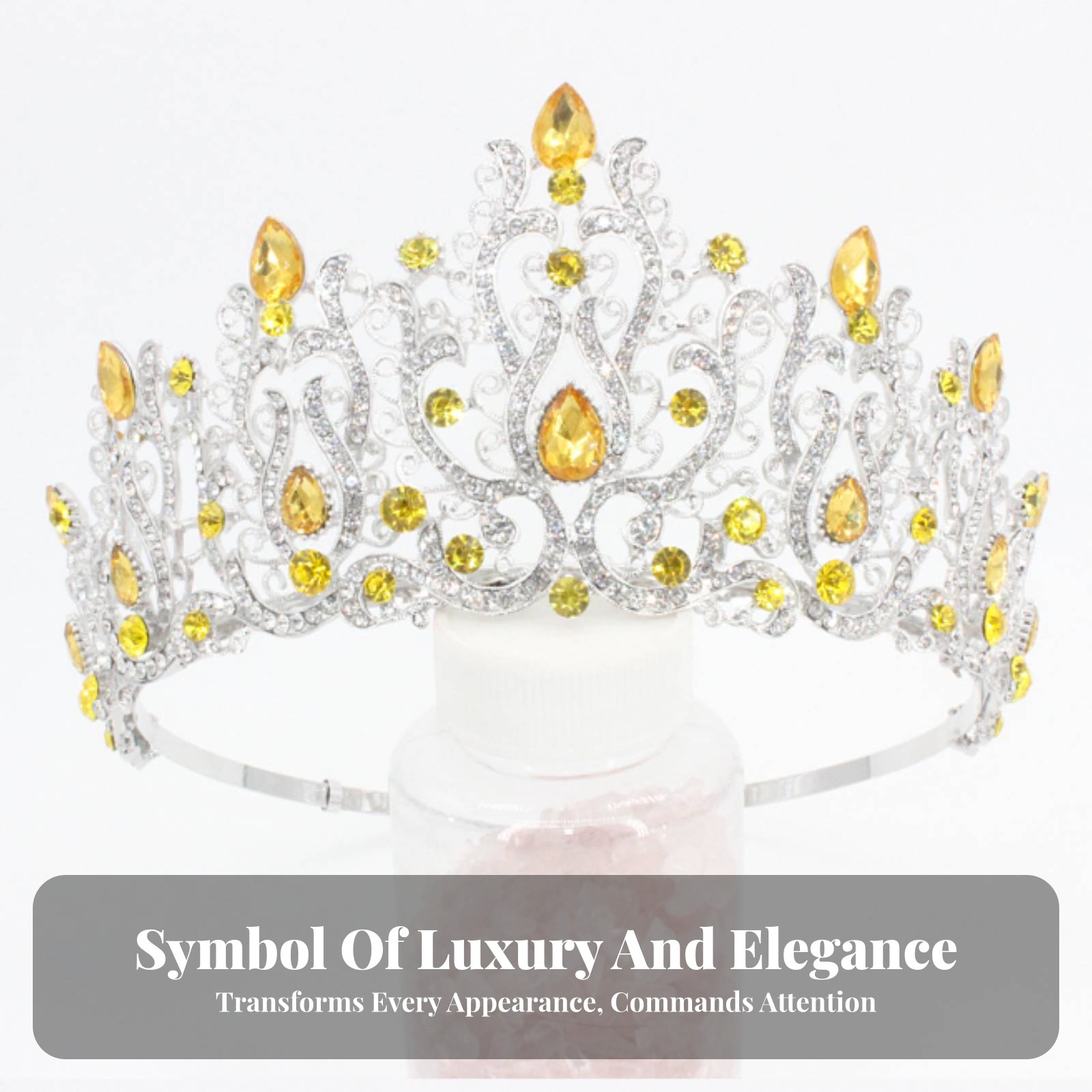 Crystal Pageant Crown Encruste - Women Queen Fashion 评论和价格